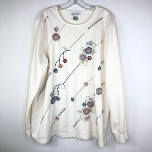 Alfred Dunner Embroidered Sweatshirt Size XL